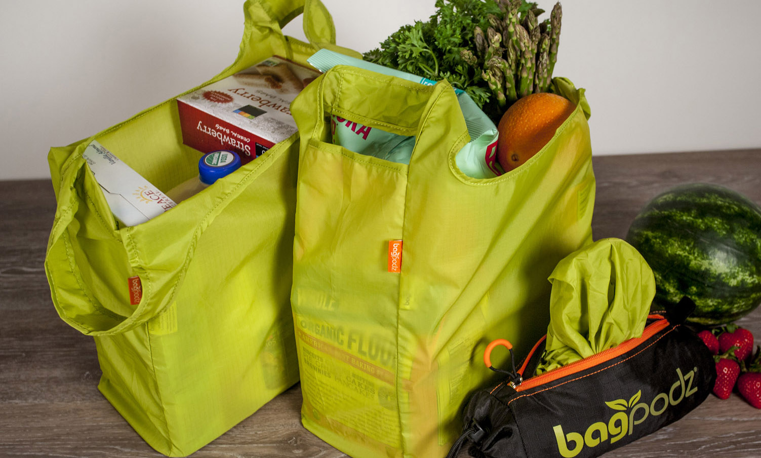 BagPodz reusable shopping bags available at Green Living Supply