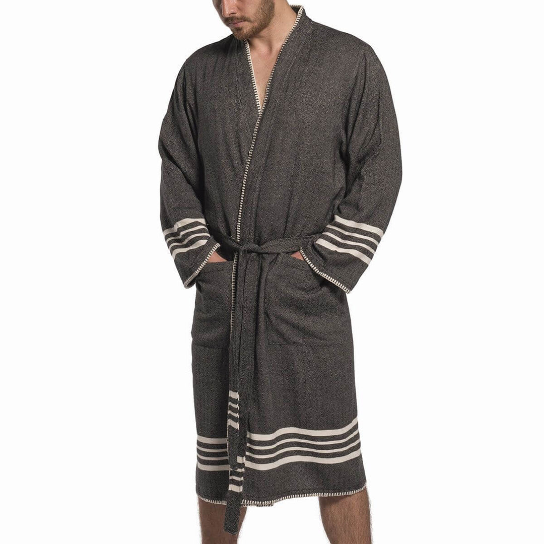 Organic Turkish Cotton Kimono Bathrobe – Lightweight Spa &amp; Home Robe