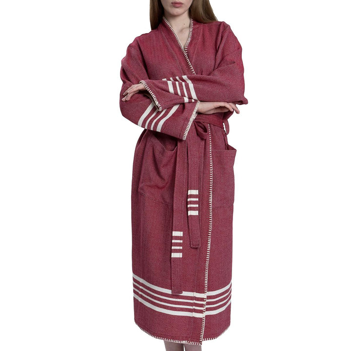 Organic Turkish Cotton Kimono Bathrobe – Lightweight Spa &amp; Home Robe