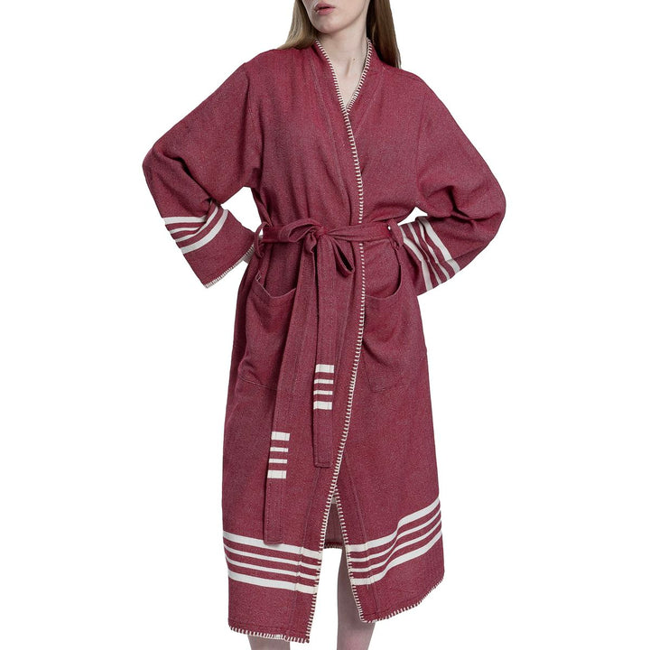 Organic Turkish Cotton Kimono Bathrobe – Lightweight Spa &amp; Home Robe