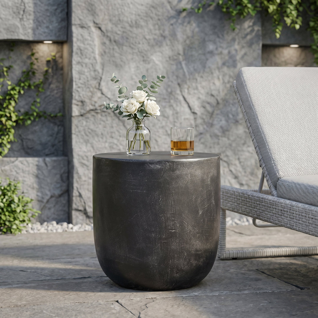 Outdoor Lightweight Concrete Side Table - Comes in 3 Great Colors