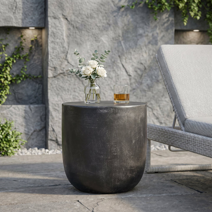 Outdoor Lightweight Concrete Side Table - Comes in 3 Great Colors