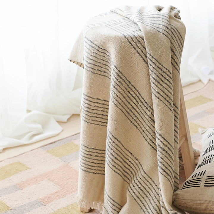 Stripes Pattern Soft Handwoven Merino Throw
