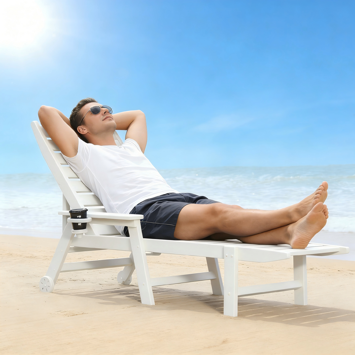 HDPE Chaise Lounge Chair for Outdoor Relaxation