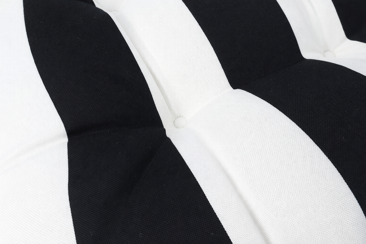 Outdoor Chair Cushions Set of 8 in Black/White Striped