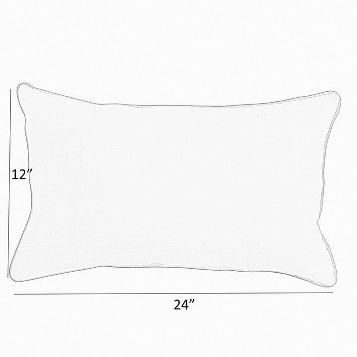 Sunbrella Lido with Contrast Cording Lumbar Corded Pillow (Set of 2) - Comes in 3 sizes/ 4 Different Color Combinations
