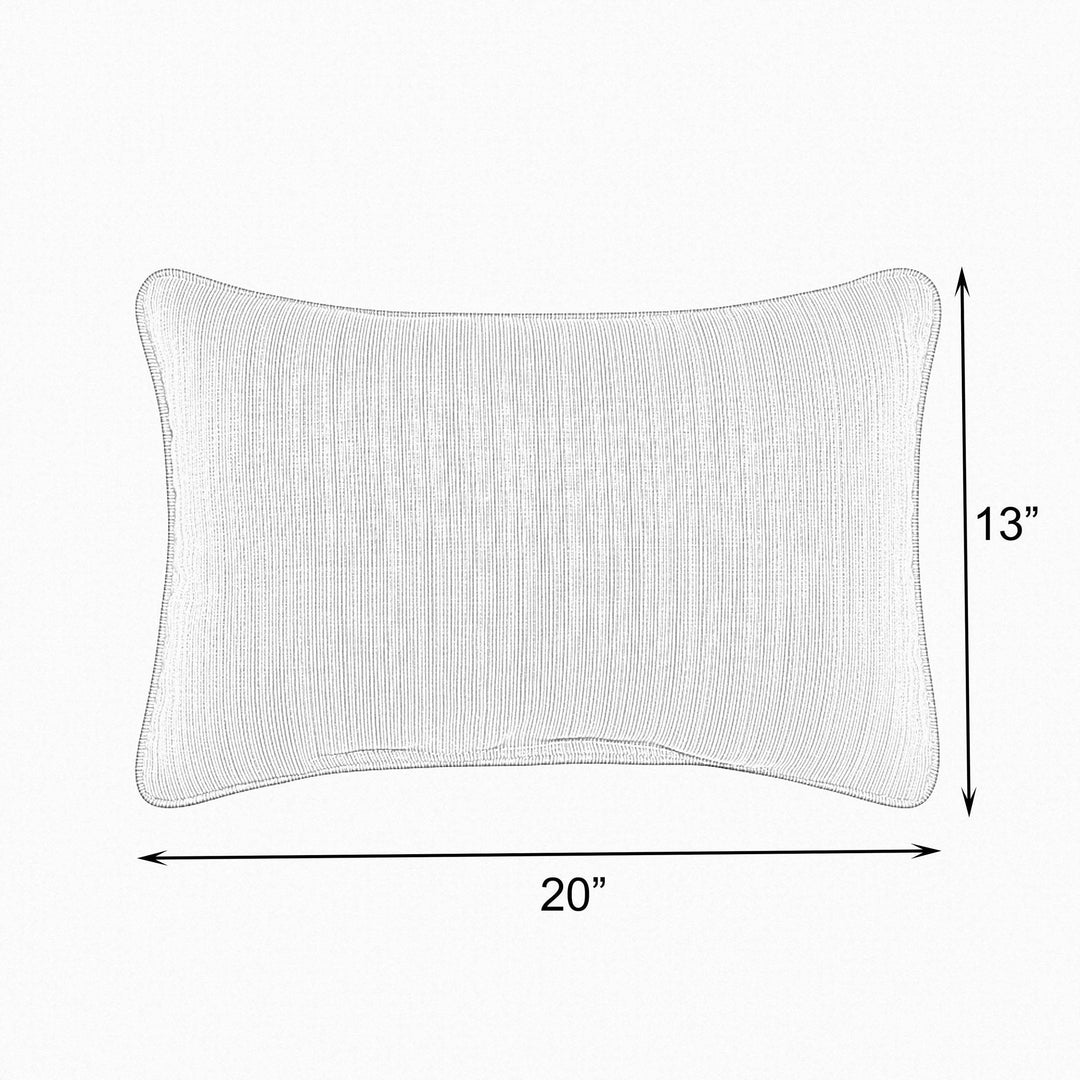 Sunbrella Lido with Contrast Cording Lumbar Corded Pillow (Set of 2) - Comes in 3 sizes/ 4 Different Color Combinations