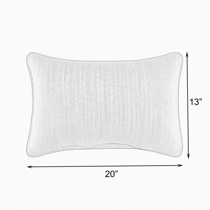 Sunbrella Lido with Contrast Cording Lumbar Corded Pillow (Set of 2) - Comes in 3 sizes/ 4 Different Color Combinations