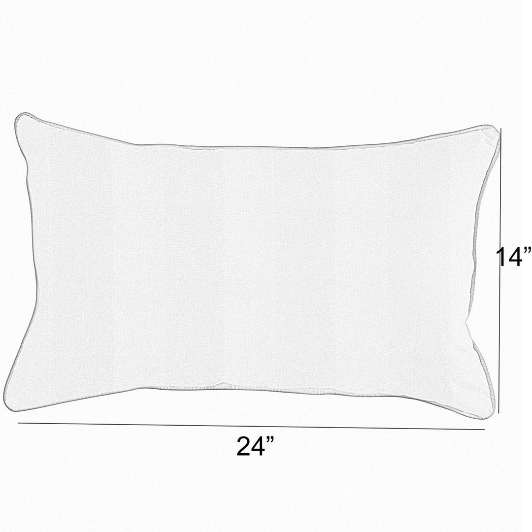 Sunbrella Lido with Contrast Cording Lumbar Corded Pillow (Set of 2) - Comes in 3 sizes/ 4 Different Color Combinations