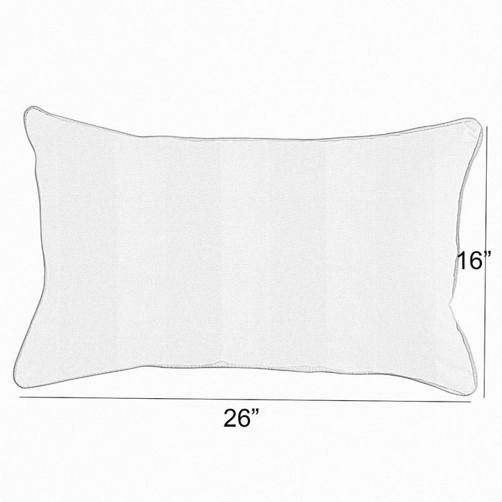 Sunbrella Lido with Contrast Cording Lumbar Corded Pillow (Set of 2) - Comes in 3 sizes/ 4 Different Color Combinations