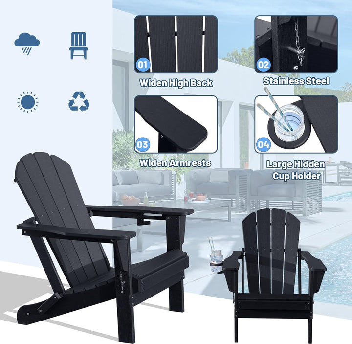 Adirondack Chair, HDPE Adirondack Chair, Folding Adirondack Chairs,Outdoor Chairs with Cup