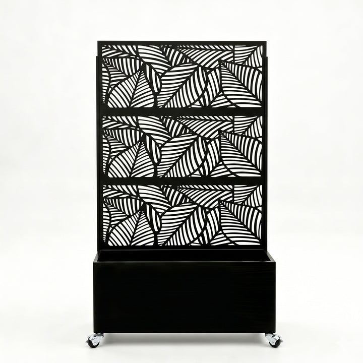 70.87" H × 46.06" W Leaf Pattern Privacy Screen with Planter Box