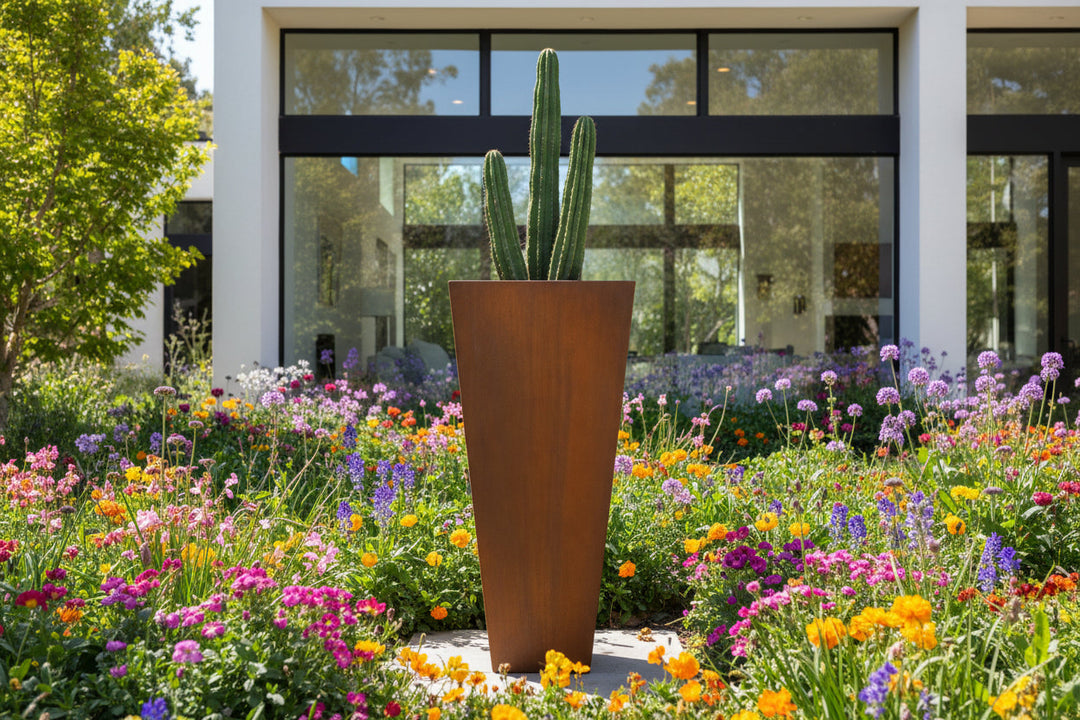 Corten Steel Tapered Planter - FREE SHIPPING!