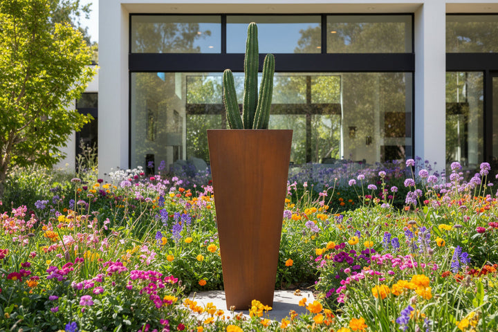 Corten Steel Tapered Planter - FREE SHIPPING!