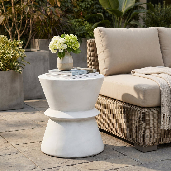 Outdoor Lightweight Concrete Side Table - Comes in 3 Great Colors