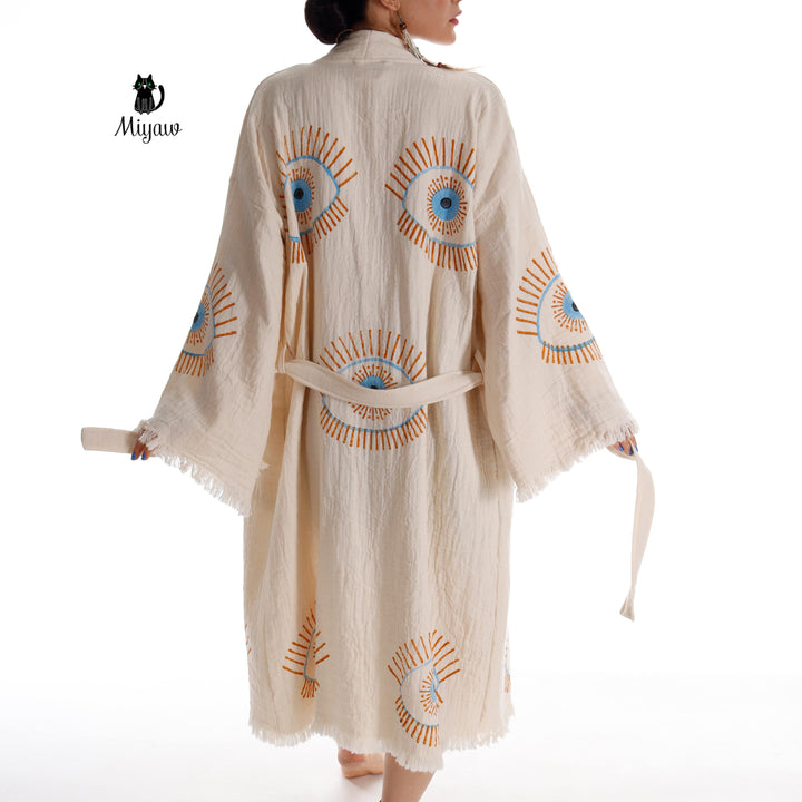 Evil Eye Inspired Blue Caftan - Wholesale Boho Chic Essential