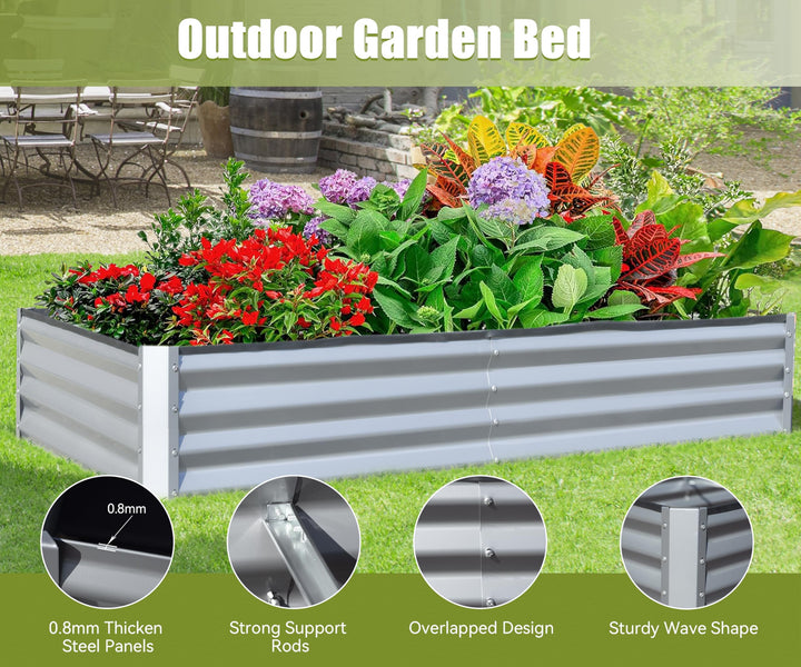 Galvanized Raised Garden Bed - 6 ft x 3 ft. x 1 ft