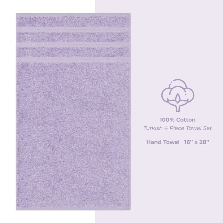 American Soft Linen 100%  Cotton Turkish Towels, 4 Pack Hand Towel Set, Super Soft, Absorbent, Quick Dry Premium Towels