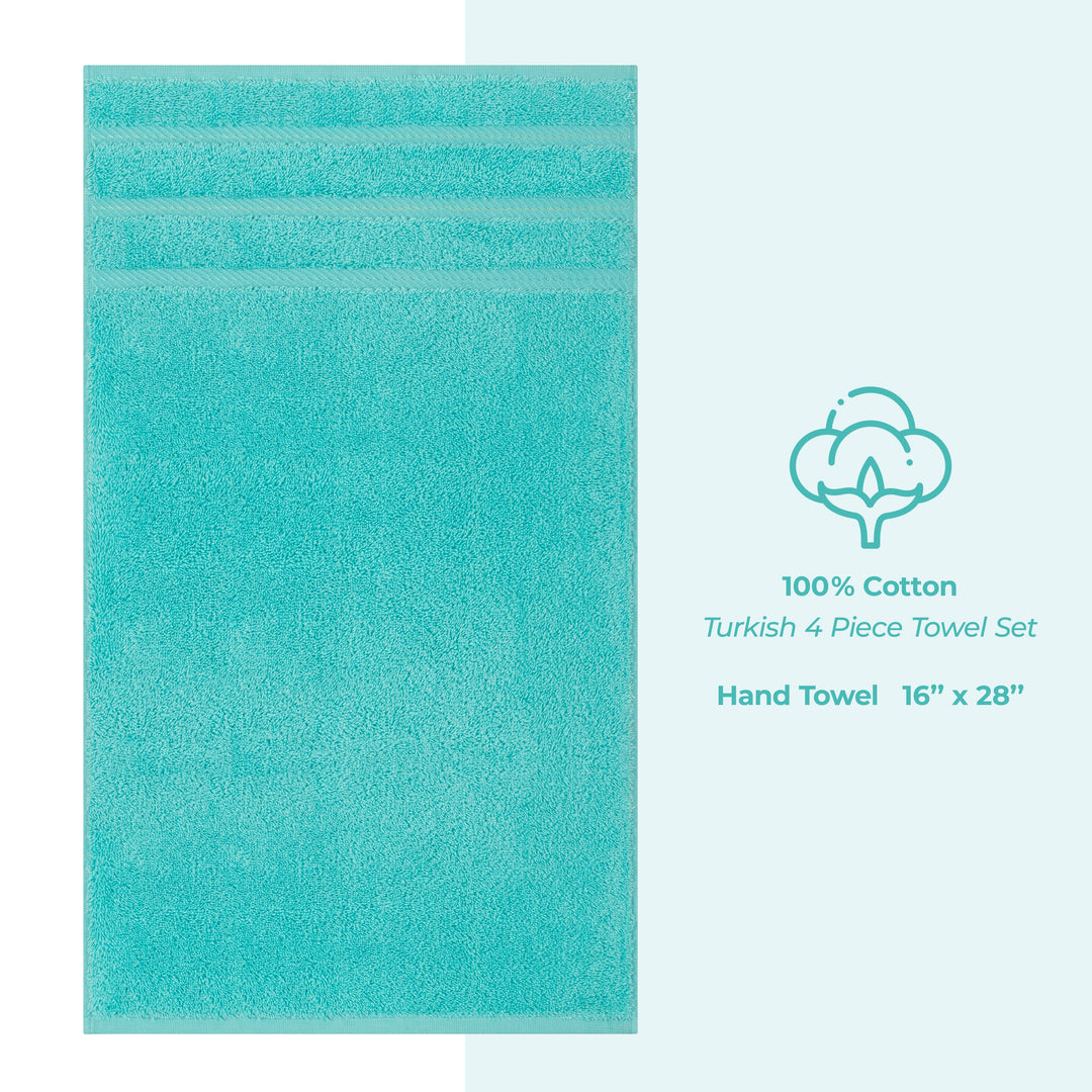 American Soft Linen 100%  Cotton Turkish Towels, 4 Pack Hand Towel Set, Super Soft, Absorbent, Quick Dry Premium Towels