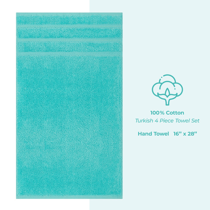 American Soft Linen 100%  Cotton Turkish Towels, 4 Pack Hand Towel Set, Super Soft, Absorbent, Quick Dry Premium Towels