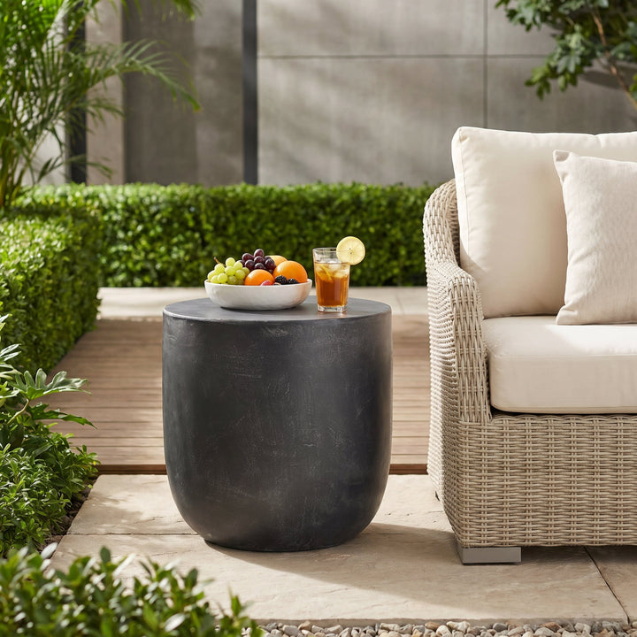 Outdoor Lightweight Concrete Side Table - Comes in 3 Great Colors
