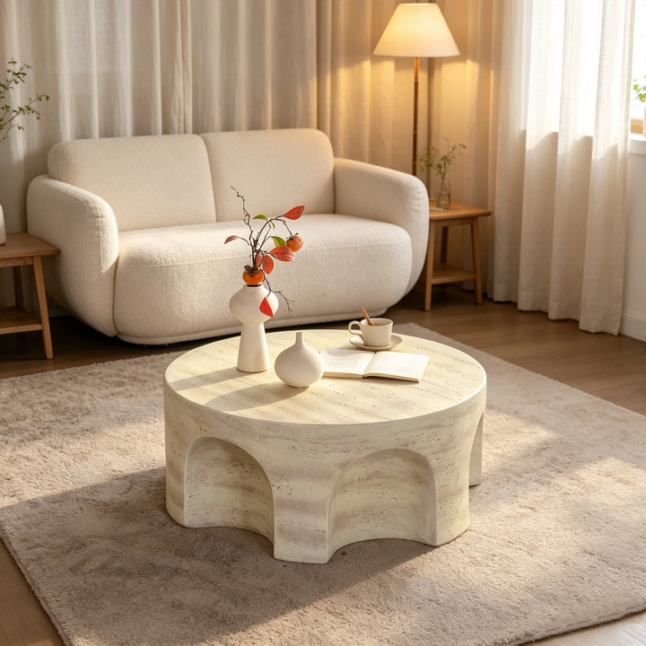 Modern Minimalist Round Accent Coffee Table