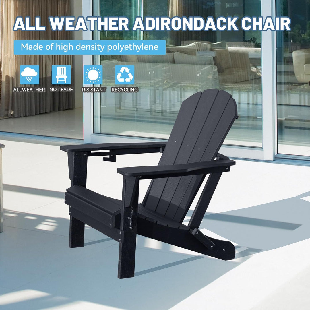 Adirondack Chair, HDPE Adirondack Chair, Folding Adirondack Chairs,Outdoor Chairs with Cup