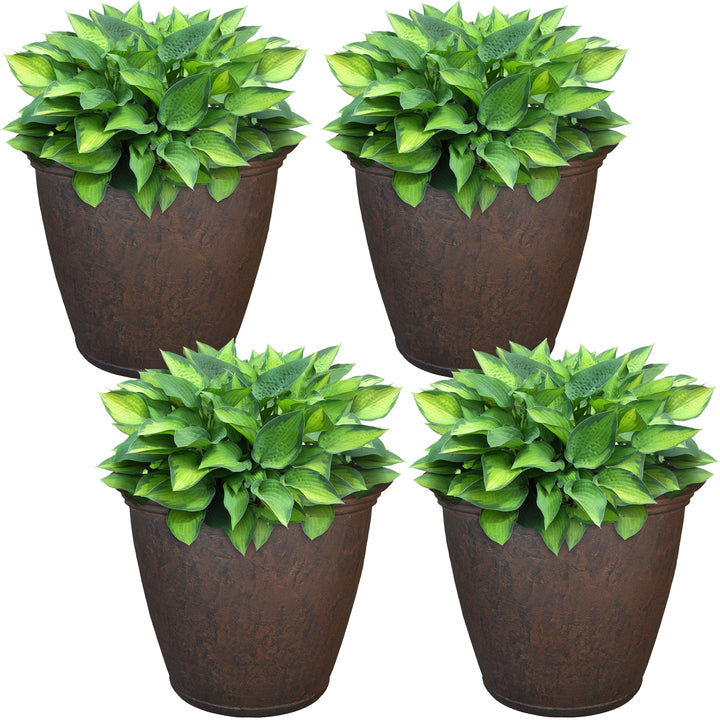 Anjelica Polyresin Large Round Outdoor Planter