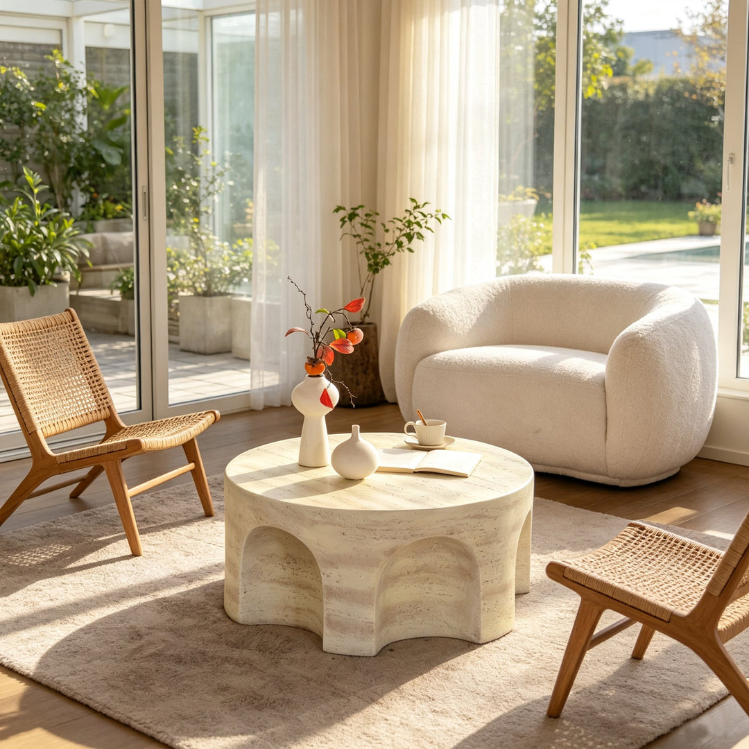 Modern Minimalist Round Accent Coffee Table