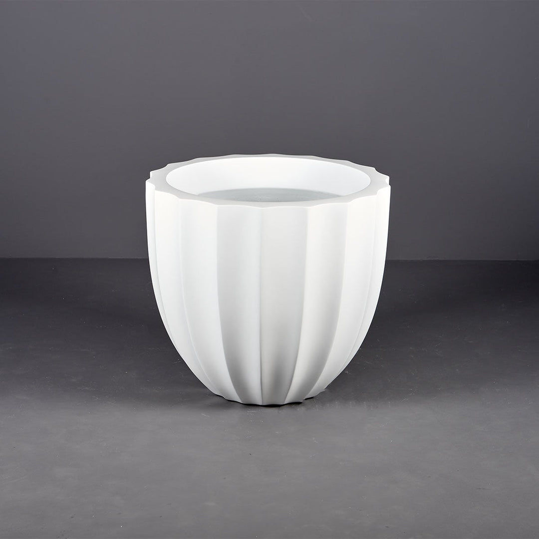 Santa Barbara Low Fluted Round Planter