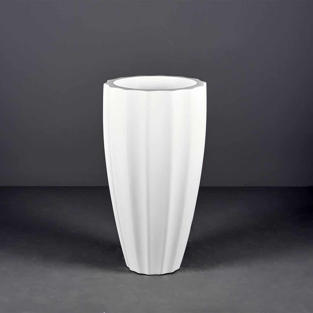 San Jose Tall Fluted Round Planter