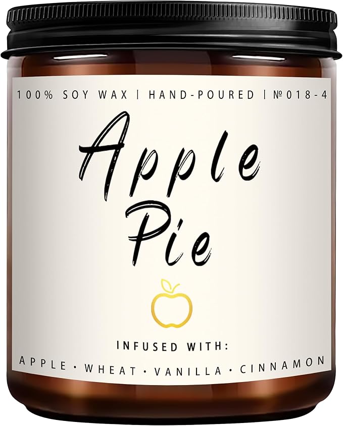 Fall Candles, Apple Pie Scented Candle for Home- Fall Scented Candles Gift Set for Women &amp; Men, Autumn Aromatherapy Candle for Holiday, Thanksgiving, Cozy Home Décor，Long-Lasting Fragrance，7 oz