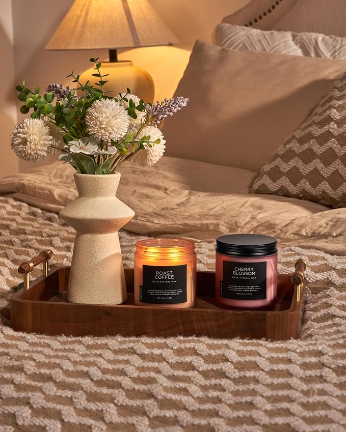 M&amp;SENSE Coffee Candles Scented Strong, 2 Wick 11.6oz 70 Hours Burning Time Organic Natural Soy Wax Candle for Bedroom Kitchen Home Decor, Housewarming Gift for Men and Women
