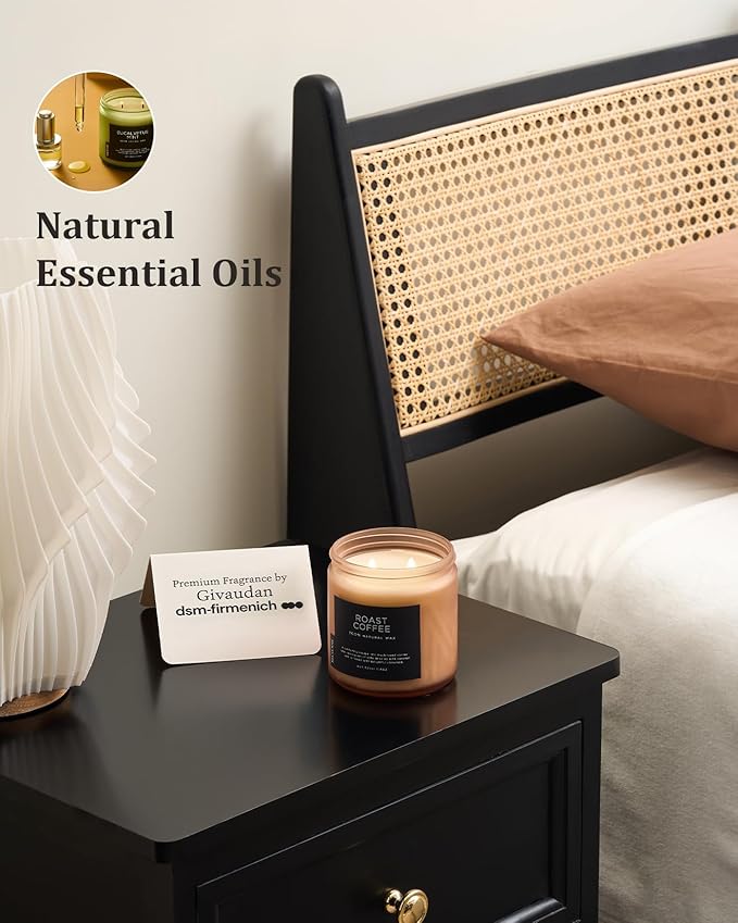 M&amp;SENSE Coffee Candles Scented Strong, 2 Wick 11.6oz 70 Hours Burning Time Organic Natural Soy Wax Candle for Bedroom Kitchen Home Decor, Housewarming Gift for Men and Women