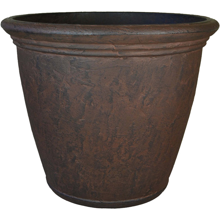 Anjelica Polyresin Large Round Outdoor Planter