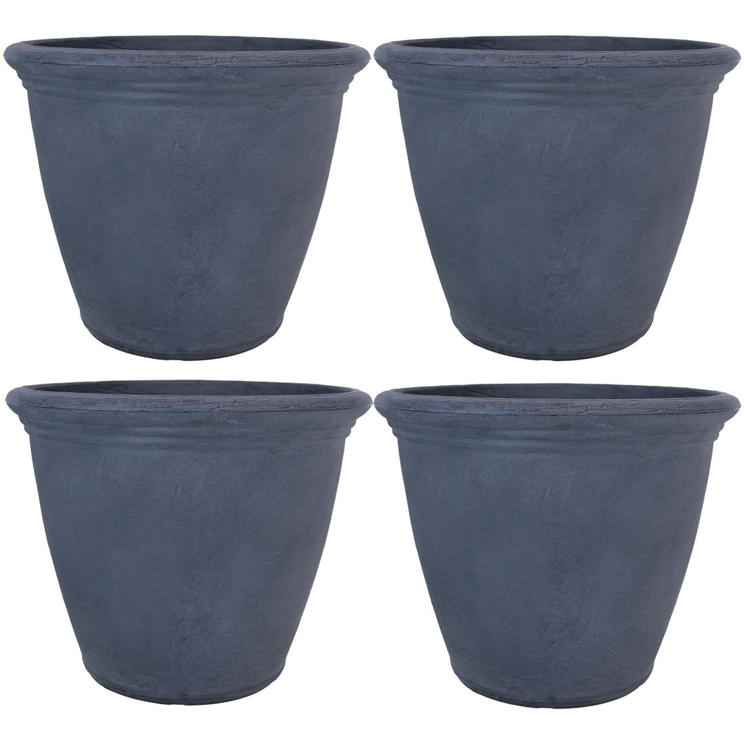 Anjelica Polyresin Large Round Outdoor Planter