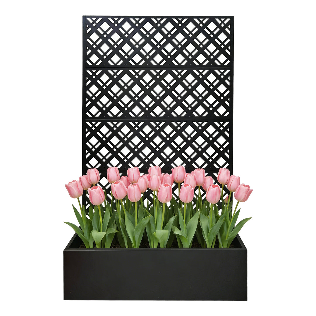 Metal Planter Raised Garden Bed with Trellis