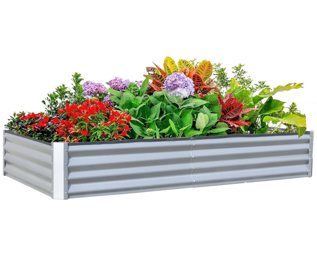 Galvanized Raised Garden Bed - 6 ft x 3 ft. x 1 ft