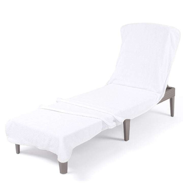 American Soft Linen Chaise Lounge Covers with Pocket, Premium Cotton, 86x32 Inches