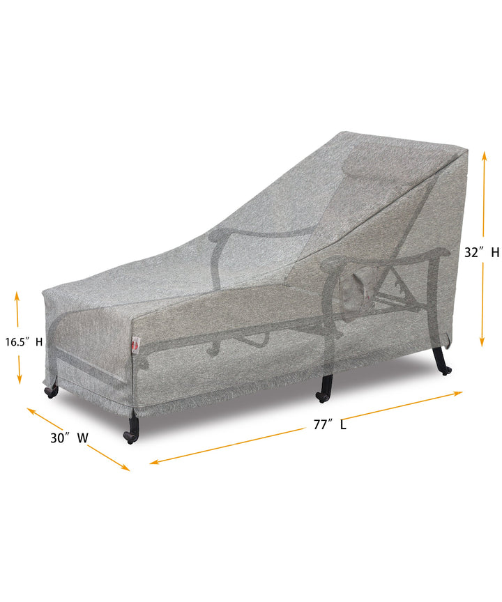 Shield Outdoor Premium Heavy-Duty Large Chaise Lounge Cover - 3-Layer Water &amp; UV-Resistant, Platinum Series, 77"W x 30"D x 16.5&