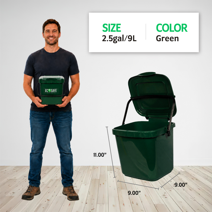 EcoSafe 2.5 Gallon Bin Caddy &amp; Liners (QTY: 1 Bin + 90 Liners)