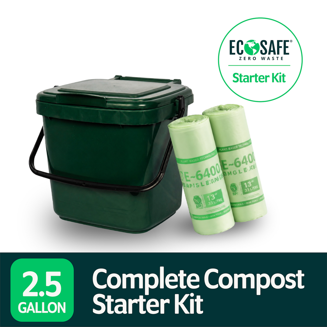 EcoSafe 2.5 Gallon Bin Caddy &amp; Liners (QTY: 1 Bin + 90 Liners)