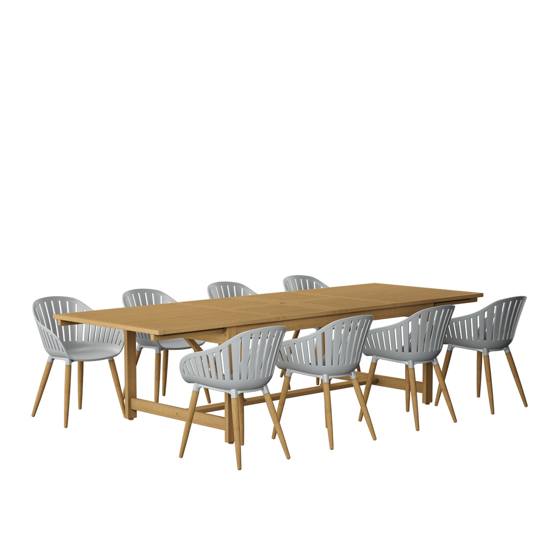 Leyland Table and Nassau Grey Armchairs Dining Set
