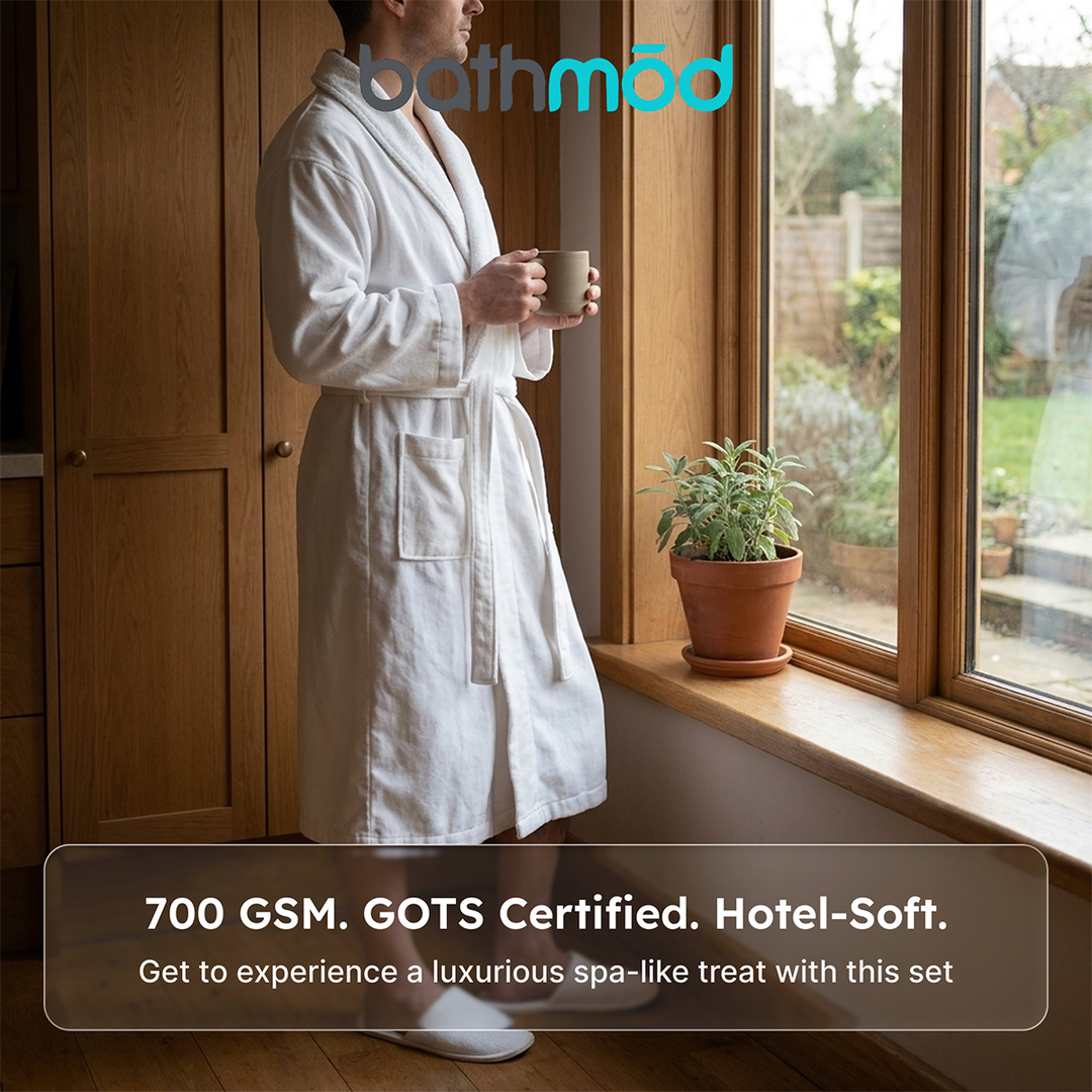 Luxury Organic Bathrobe &amp; Slipper Set