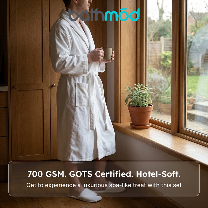 Luxury Organic Bathrobe &amp; Slipper Set