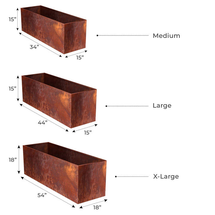 Corten Steel Box Planters - FREE SHIPPING! - Made in the U.S.A