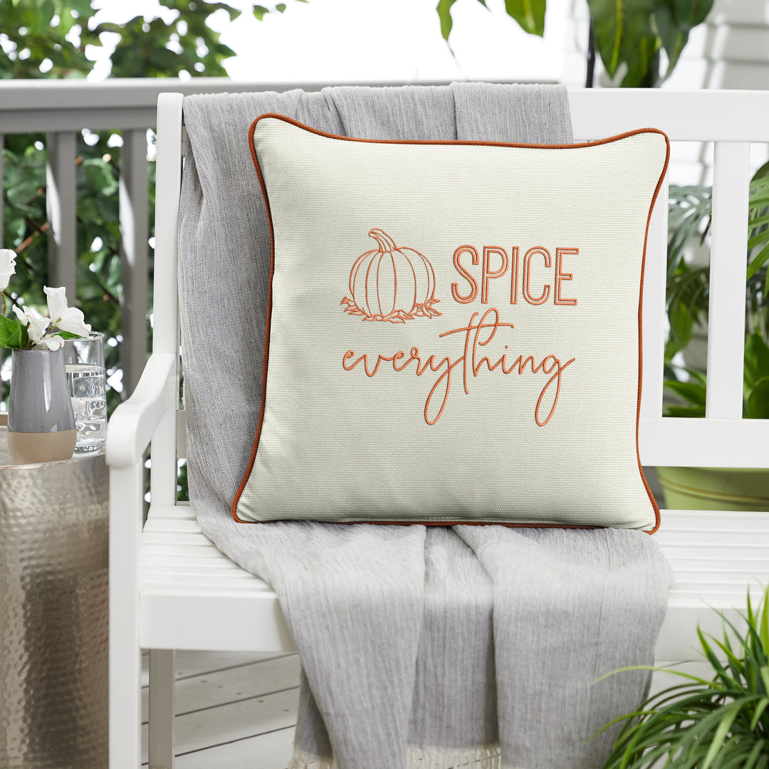 Sunbrella Fall &amp; Halloween Embroidered Outdoor Pillow - Made in the U.S.A