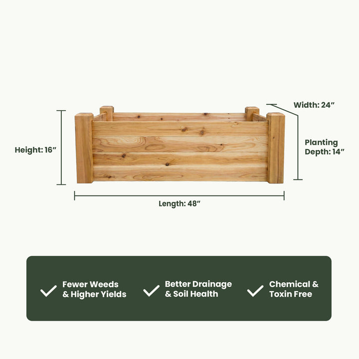 Gronomics Raised Garden Bed - 24" x 48" x 16"-