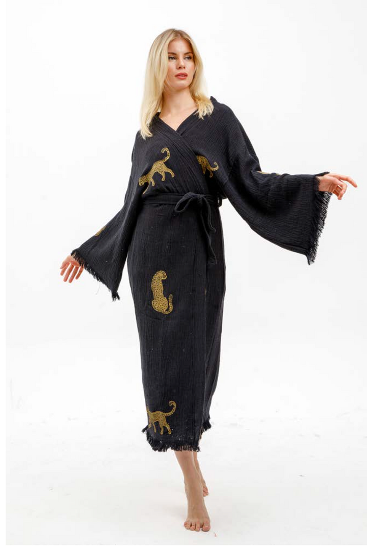 Tiger Hand Printed Kimono