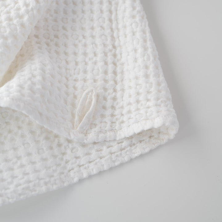 Linen Tales White Linen &amp; Cotton Honeycomb Waffle Towel